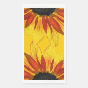 Red Yellow Sunflower for Ukraine Paper Guest Towel Napkin
