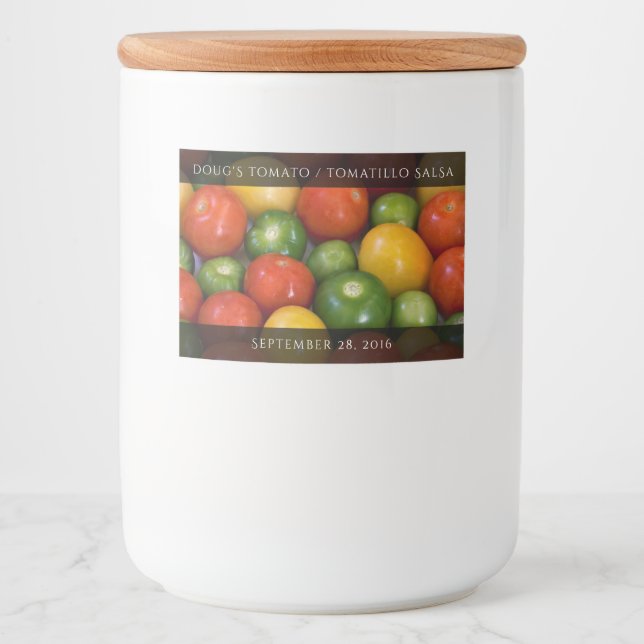 Red Yellow Tomatoes and Green Tomatillos Food Label (Front)
