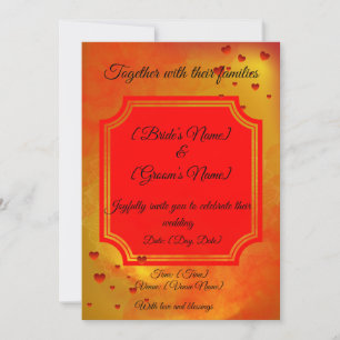 Red & Yellow Traditional Wedding Invitation   
