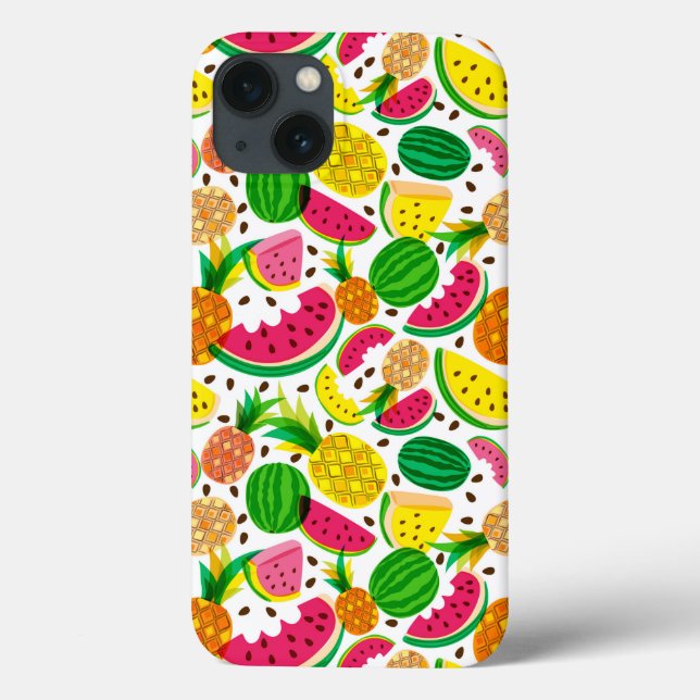 Red & Yellow Tropical Fruit Pattern Case-Mate iPhone Case (Back)