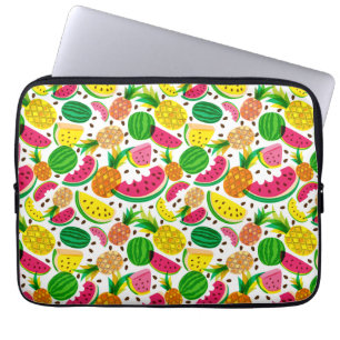 Red & Yellow Tropical Fruit Pattern Laptop Sleeve