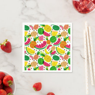 Red & Yellow Tropical Fruit Pattern Napkin