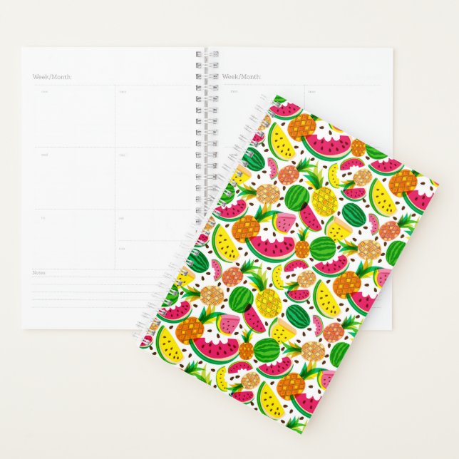 Red & Yellow Tropical Fruit Pattern Planner (Display)