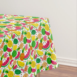 Red & Yellow Tropical Fruit Pattern Tablecloth