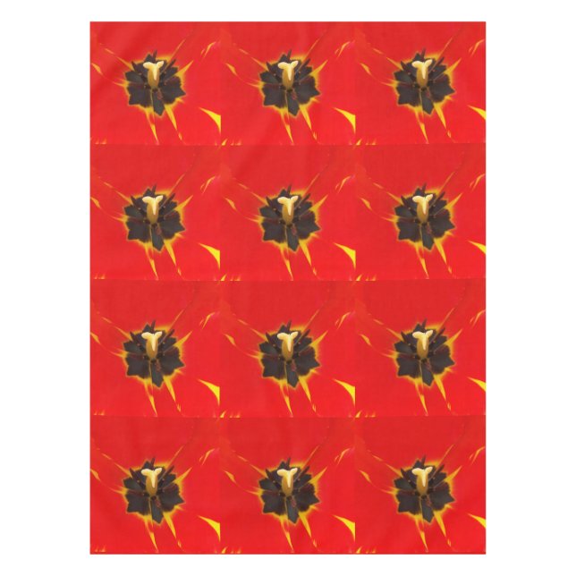 red yellow tulip tablecloth (Front)