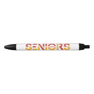 Red & Yellow Two-Colour Seniors Sliced Letters Black Ink Pen