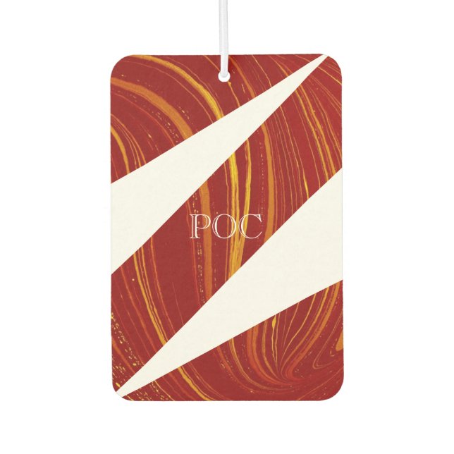 Red Yellow White Abstract Air Freshener (Front)
