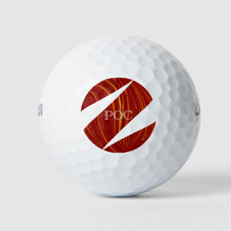 Red Yellow White Abstract Golf Balls
