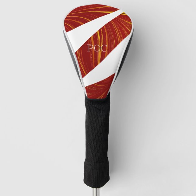 Red Yellow White Abstract Golf Head Cover (Front)