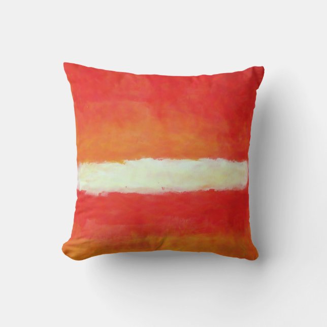 Red Yellow White Colourful Abstract Painting Outdoor Pillow (Front)