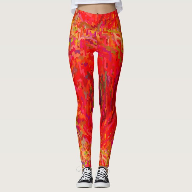 Red/Yellow Women's Leggings (Front)