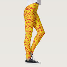 Red Yellow Zebra Stripes femmes Capris Leggings