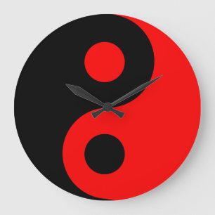Red Yin Yang Wall Clock