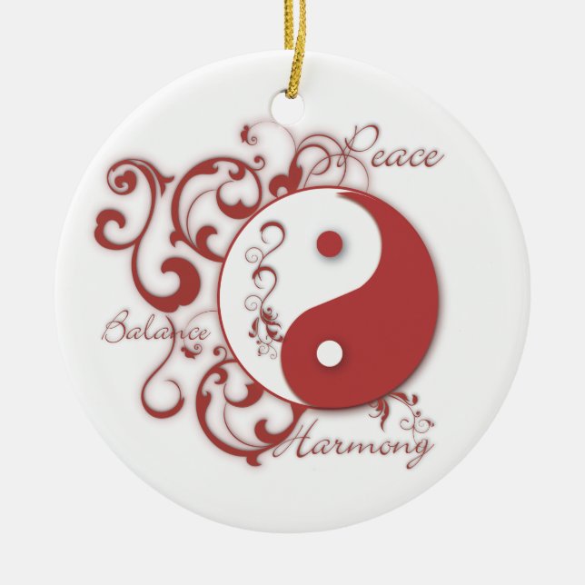 Red Yinyang with scrolls ornament (Front)