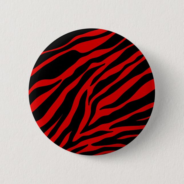 red zebra 2 inch round button (Front)