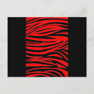 Red Zebra in Black and Red Postcard