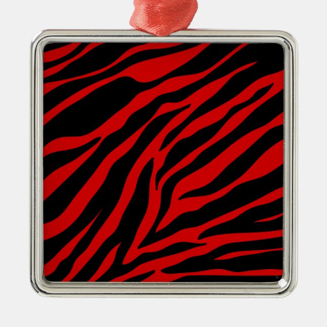 red zebra metal ornament (Front)