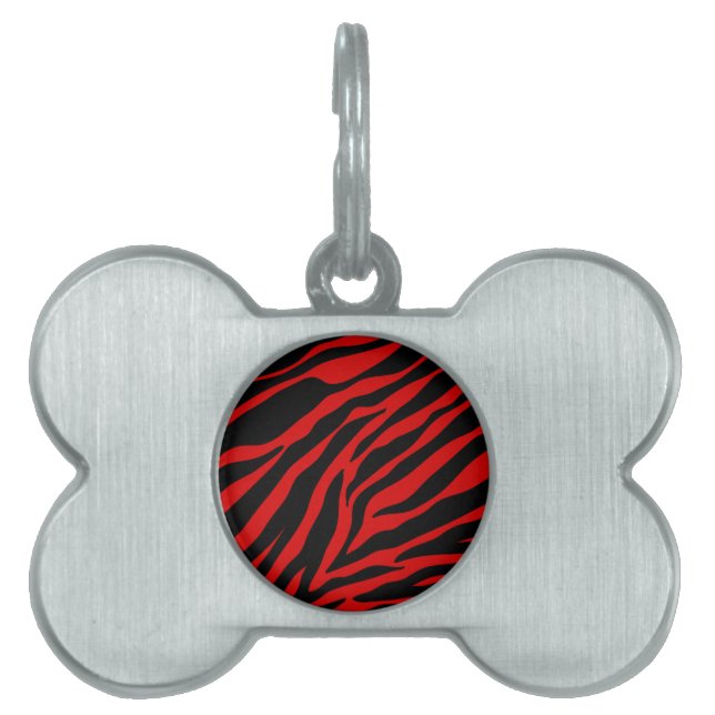 red zebra pet tag (Front)