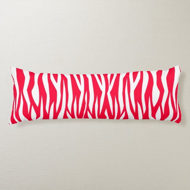 Red Zebra Print Body Pillow (Front)