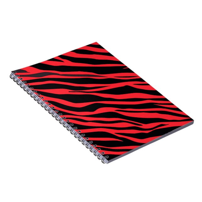 Red Zebra Striped Notebook (Right Side)