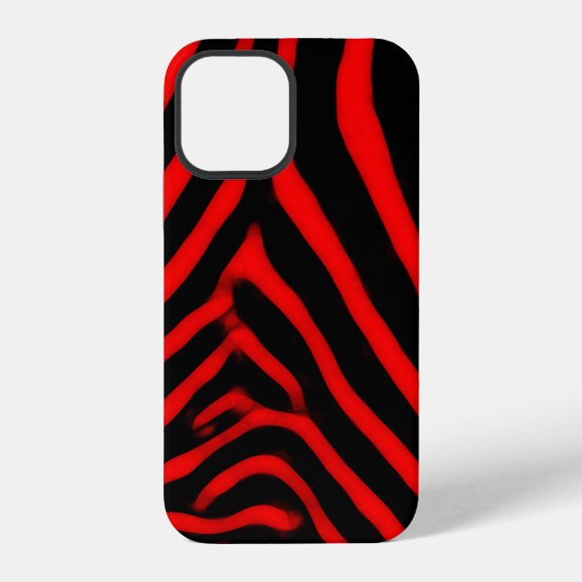 Red Zebra Stripes iPhone Case (Back)