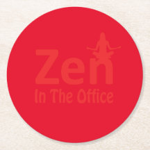 red zen office flower Paper Coaster