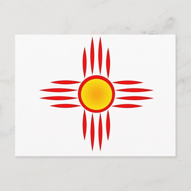 Red Zia Sun God Postcard (Front)