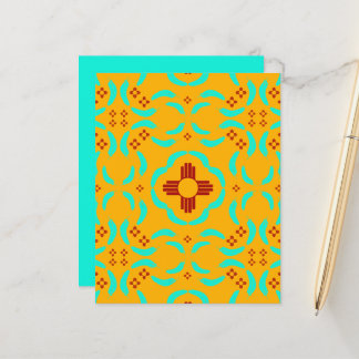 Red Zia Symbols New Mexico Turquoise Feathers