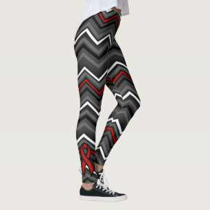 Red Zig Zag...Brain Aneurysm Leggings