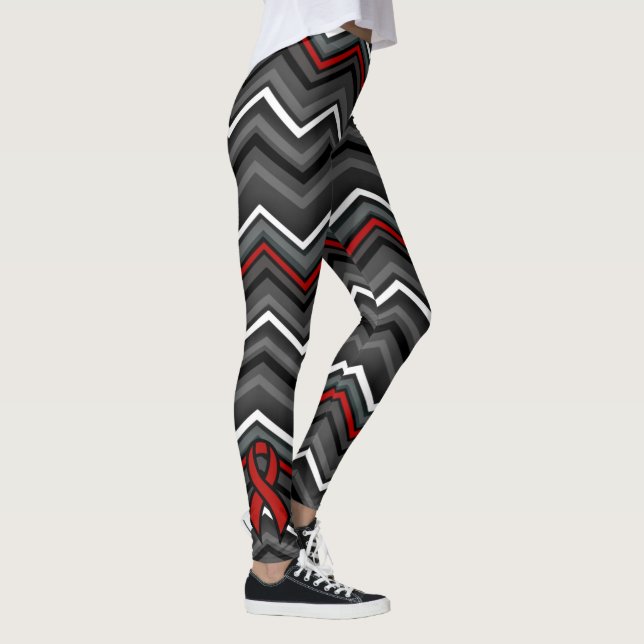 Red Zig Zag...Brain Aneurysm Leggings (Right)