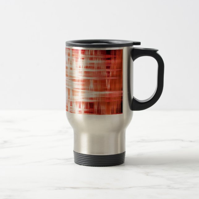 Red zigzag pattern travel mug (Right)