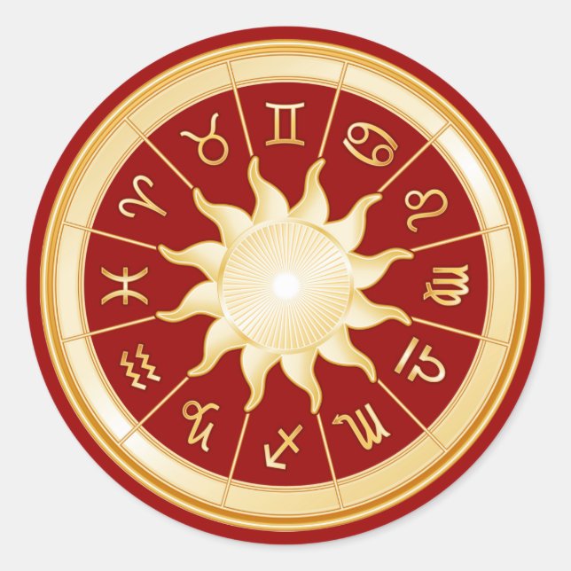 Red Zodiac Wheel Sticker (Front)