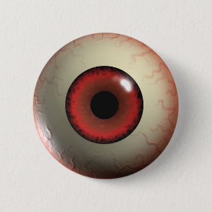 Red Zombie Eye-ball Badge 2 Inch Round Button