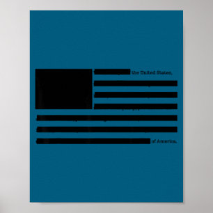 Redacted american flag censored usa satire poster