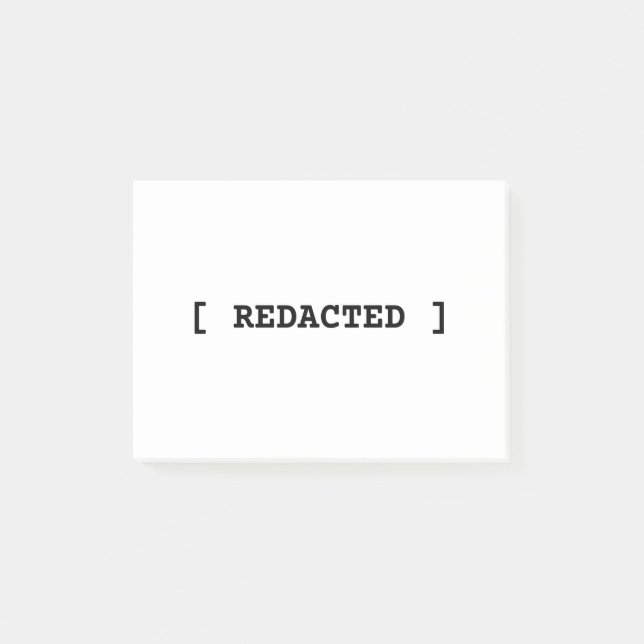 [ REDACTED ] Minimalist Professional Post-it Notes (Devant)