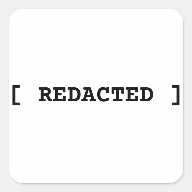 [ REDACTED ] Minimalist Typographic Secret Sticker (Front)