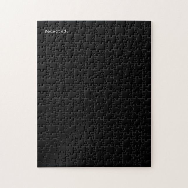 Redacted | Solid Black Funny Jigsaw Puzzle (Vertical)