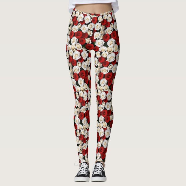 RedandWhiteRoses Leggings (Front)