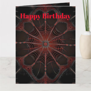 Redback Spider Fractal Art, Birthday  Card