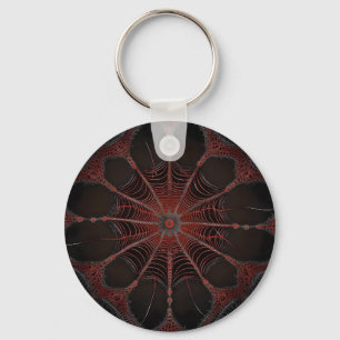 Redback Spider Fractal Art, Keychain