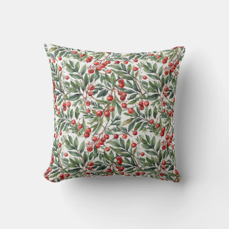 Redberry Christmas Throw Pillow