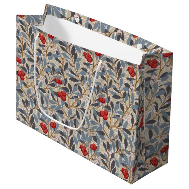 Redberry Tree, William Morris Large Gift Bag (Front Angled)
