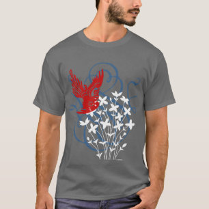 Redbird and Bluets (dark) T-Shirt