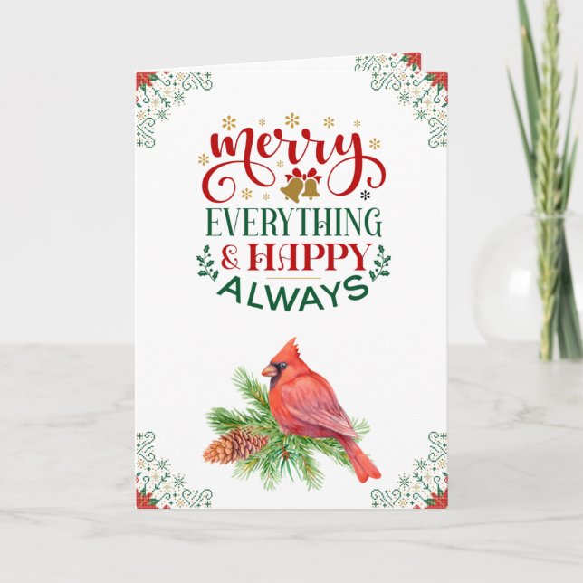 Redbirds Christmas Customized Holiday Card (Front)