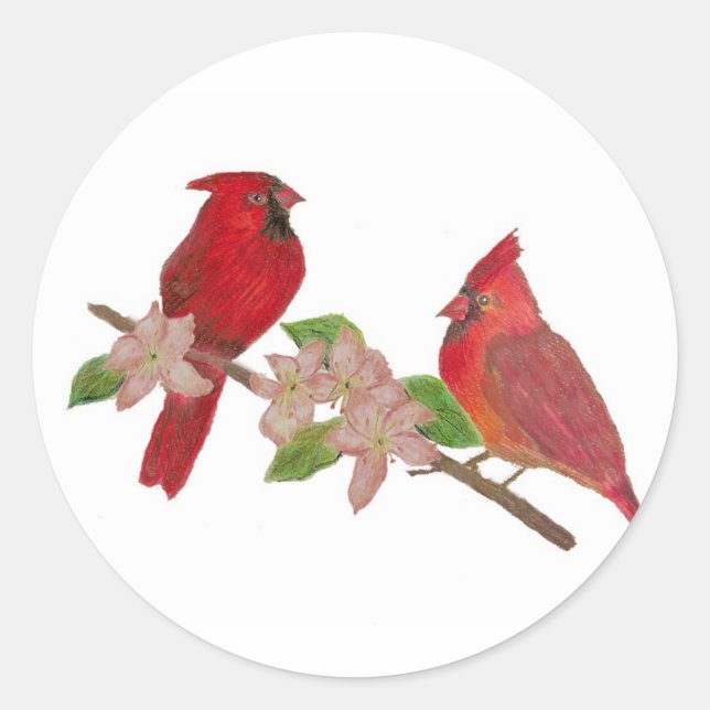 Redbirds Classic Round Sticker (Front)