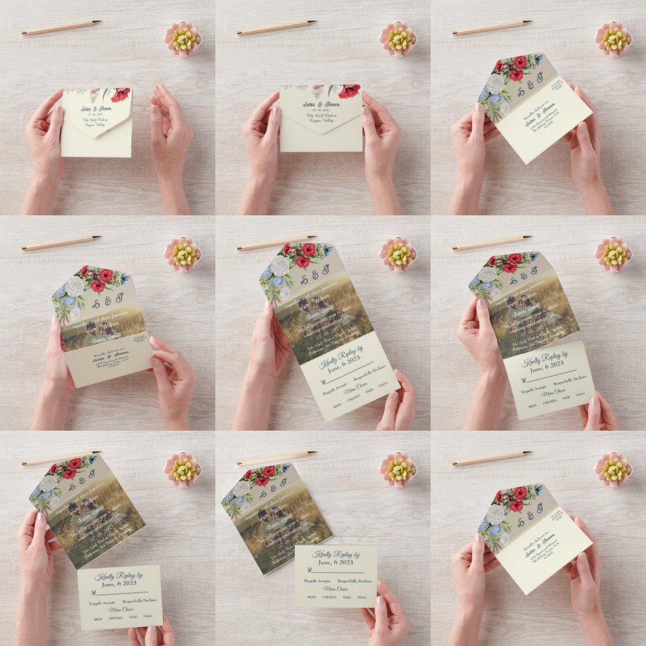 REDBLUE FLORA WEDDING INVITATION