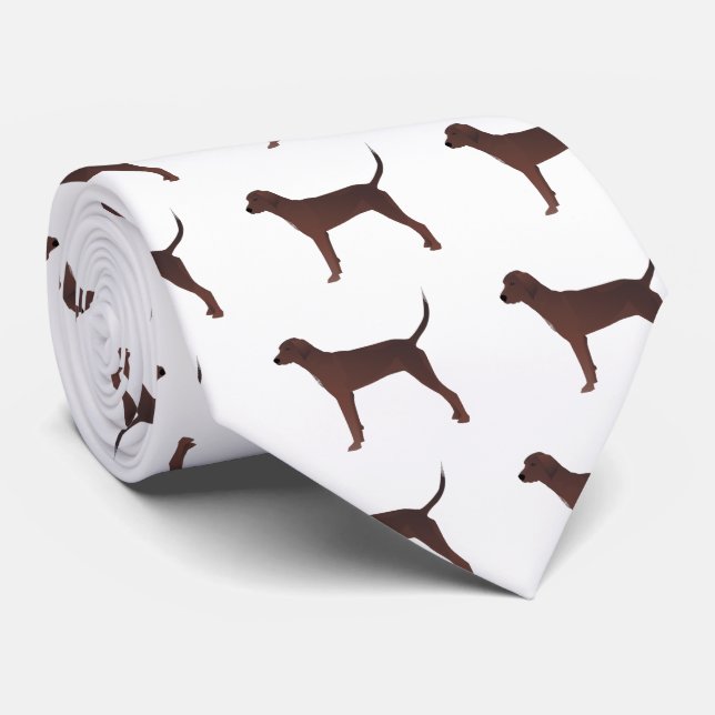 Redbone Coonhound Basic Breed Customizable Design Tie (Rolled)
