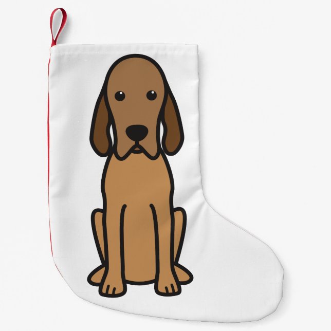 Redbone Coonhound Dog Cartoon Small Christmas Stocking (Front)