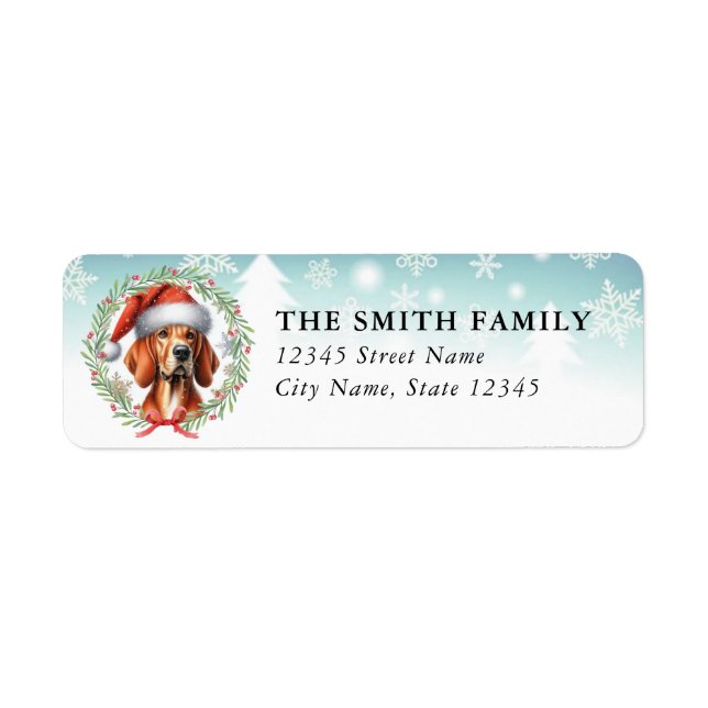 Redbone Coonhound Dog Return Address Labels (Front)