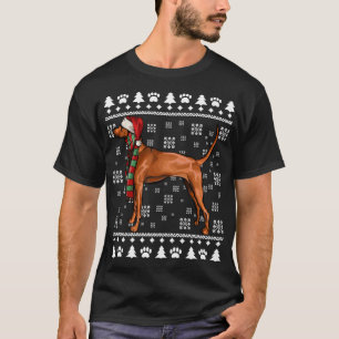 Redbone Coonhound Dog Santa Hat Xmas Ugly Christma T-Shirt